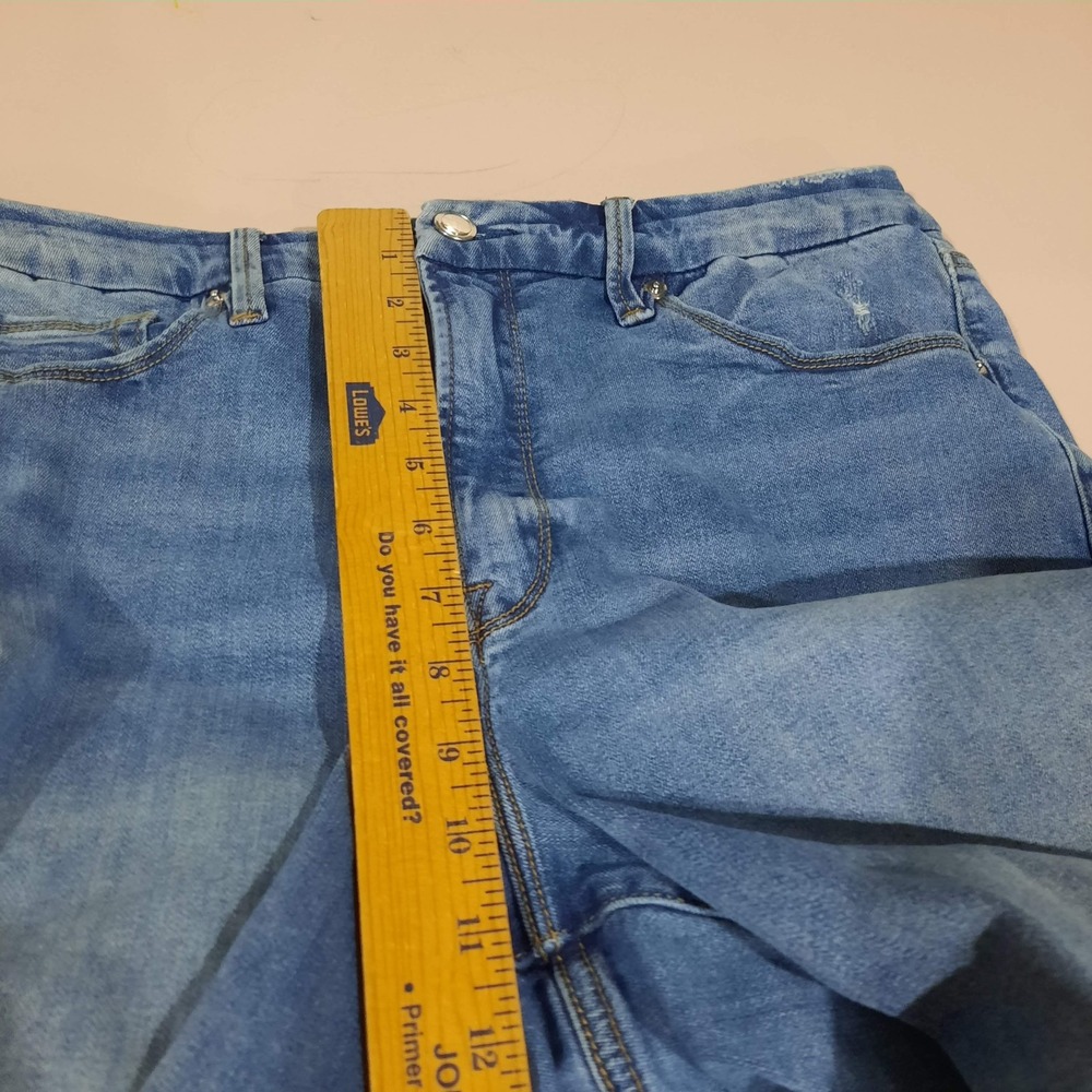 Good American Jeans Womens 15 Good Legs Crop Skinny High Rise‎ Denim Distressed - Picture 10 of 11